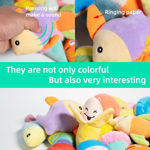 19 Pack Puppy Squeaky Dog Toys Set Plush Puppies,Cute Chew Pets Dog Toy with Squ - Picture 6 of 6